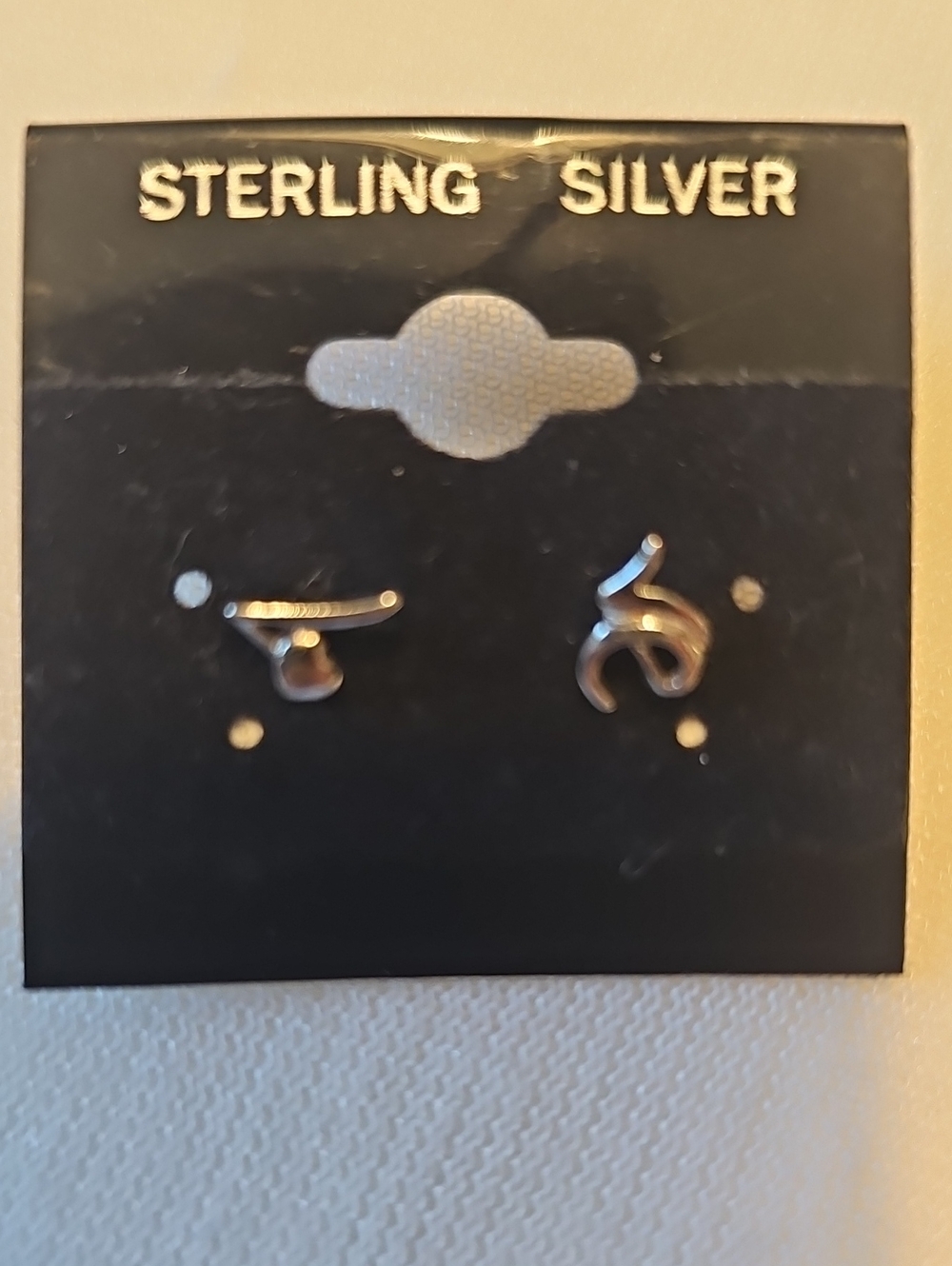 Abstract Stud Earrings - Silver